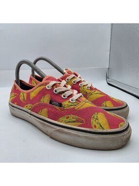 Vans Authentic Late Night Tacos Womens Size 7.5 Red Casual Shoes Walking Comfort